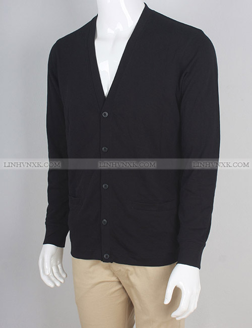 áo khoác nam cardigan cotton uniqlo màu đen