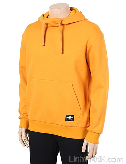Áo hoodie nam xuất Hàn Kswiss màu vàng