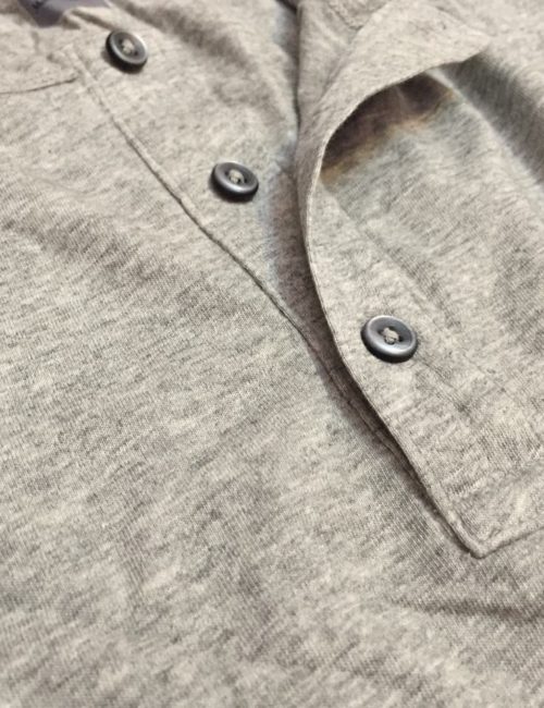 Áo thun nam cổ trụ Uniqlo supima xuất khẩu màu ghi