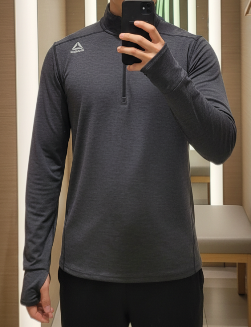 áo tập dài tay xỏ ngon reebok màu xám