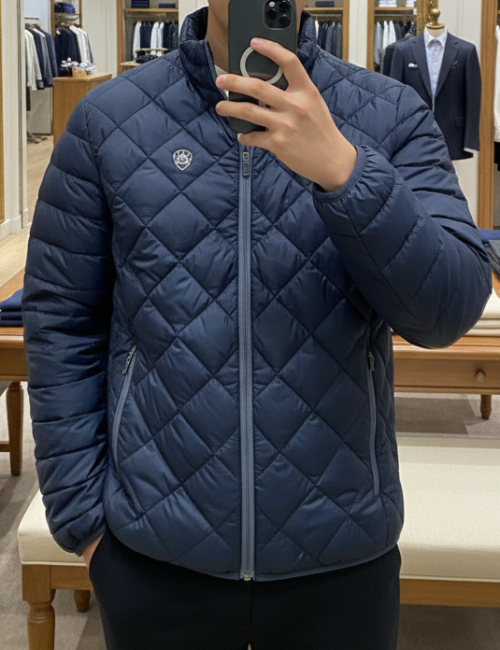 Áo lông vũ trần trám xanh navy