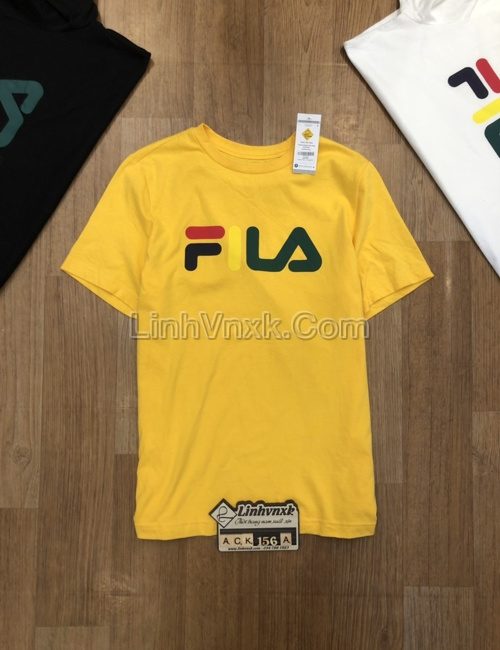 Áo thun Fila xuất Hàn màu vàng logo