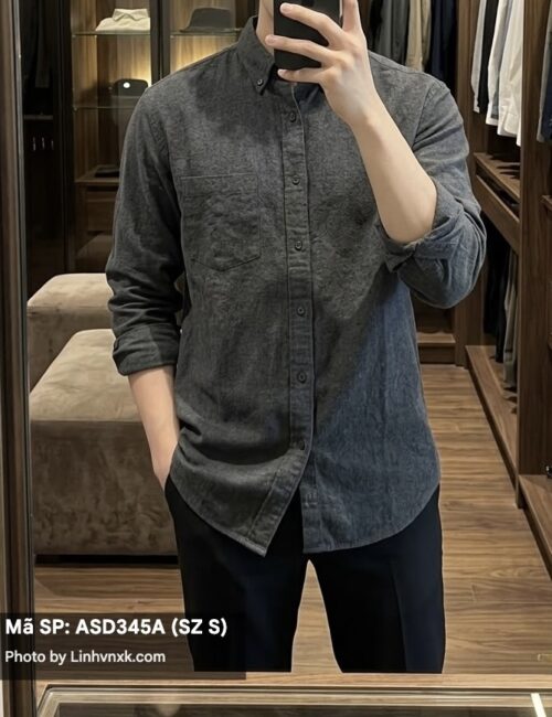 Sơ mi dạ dài tay nam Uniqlo Flanel lông chuột