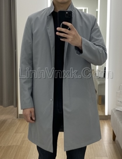 Áo măng tô kéo khoá màu ghi big size
