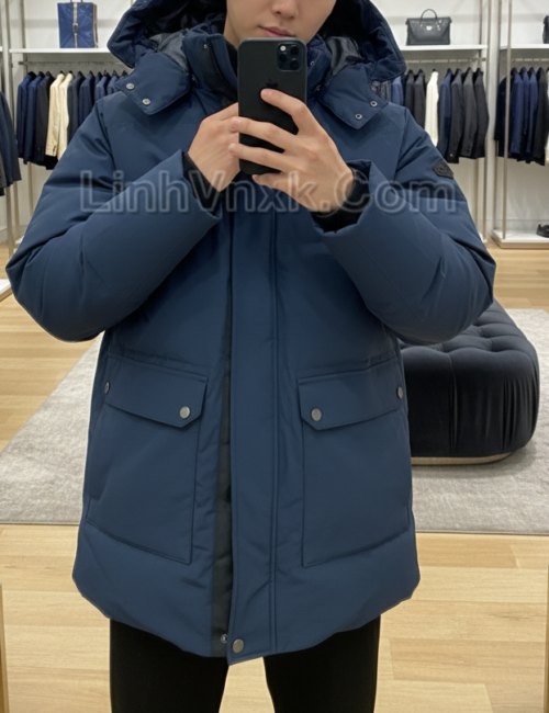 Áo khoác lông vũ parka xanh navy