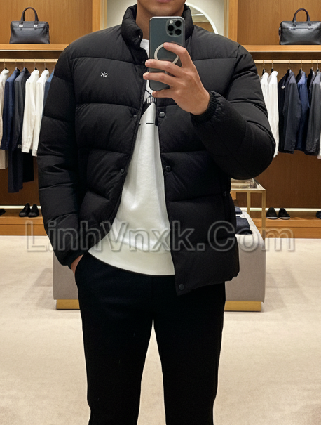 Áo khoác đi tuyết CK màu đen sz L