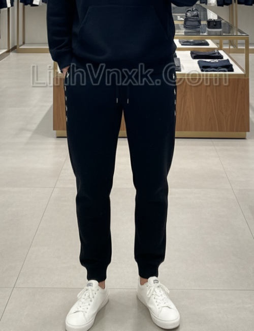 quần jogger. nỉ bông Hollister màu đen