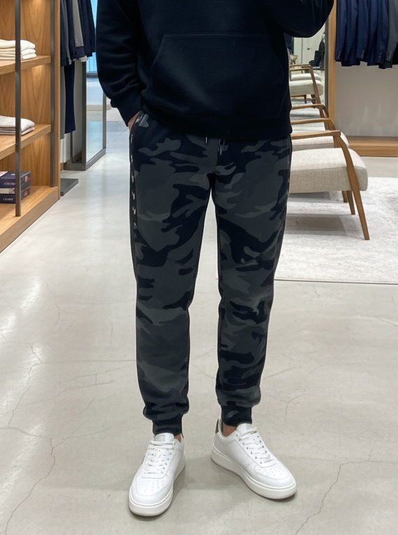 quần jogger nỉ bông Hollister màu rằn ri camo