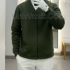 áo cardigan nỉ golf màu rêu