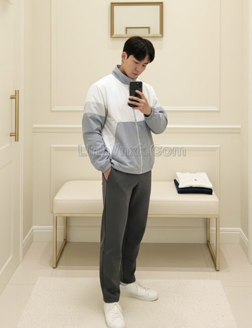 Áo khoác gió lót lưới spao hàn quốc unisex