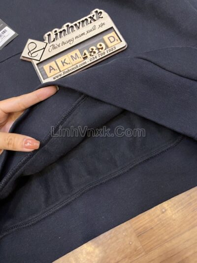 Áo hoodie nam/nữ nỉ bông U.A màu đen