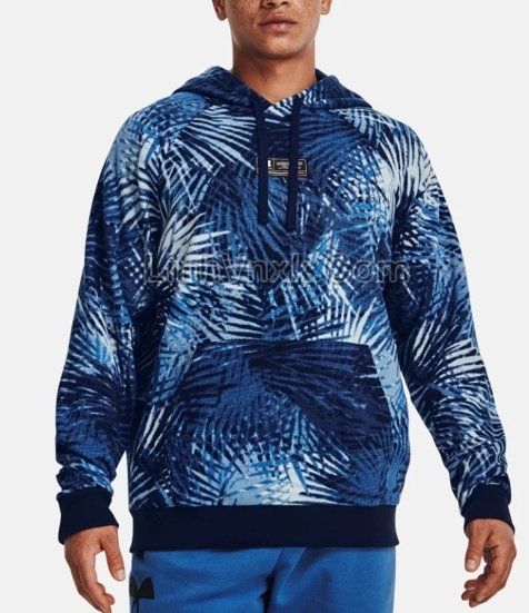 Áo hoodie nỉ bông U.A xanh blue họa tiết