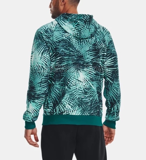 Áo hoodie nỉ bông U.A xanh lá cây họa tiết