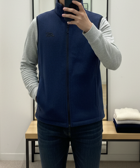 áo gile len nỉ màu xanh navy