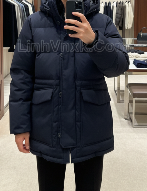 Áo parka nam đi tuyết màu xanh navy