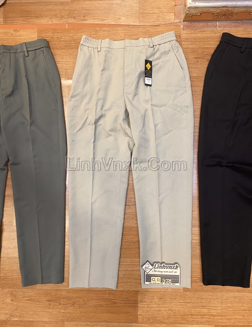 Quần âu NIX form tapered cạp chun màu be