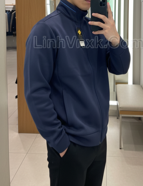 Áo khoác nỉ thể thao xuất hàn xanh navy