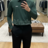Áo polo golf dài tay giữ nhiệt Lecaf xanh rêu