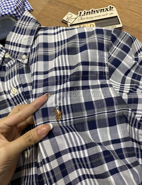 Sơ mi nam RL xuất dư kẻ caro