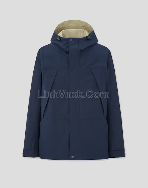 Áo khoác kaki nam chống nước lót lưới xanh navy