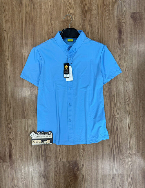 Polo golf nam PS giả sơ mi xanh dương