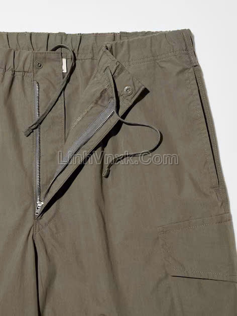 Quần parachute túi hộp Uni màu rêu