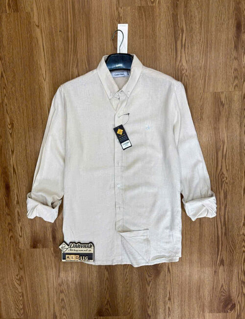 Áo sơ mi linen xuất khẩu màu be