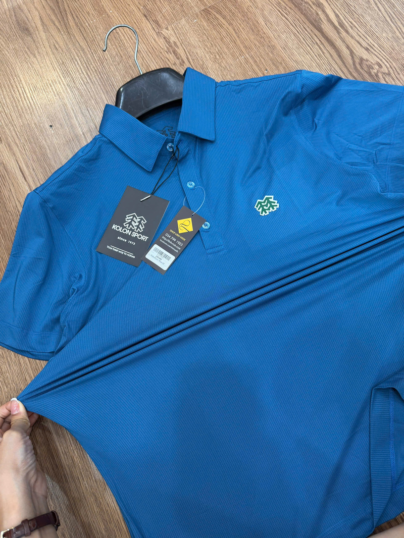 Polo thể thao thông hơi xanh blue kolon