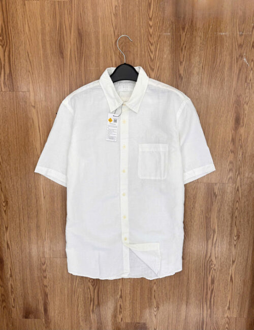 Sơ mi linen trắng cộc tay Uni