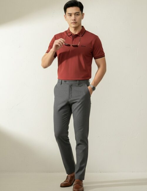 ao polo cam đất