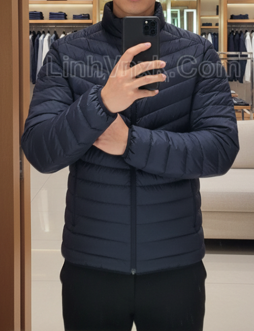 Áo lông vũ tráng bạc Millet xanh navy