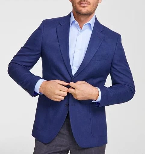 Áo blaze nam linen xuất khẩu xanh navy sáng