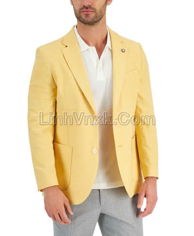 Áo blaze linen màu vàng xuất khẩu