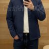 Áo gió golf giấu mũ 1 lớp Crocodile navy đậm