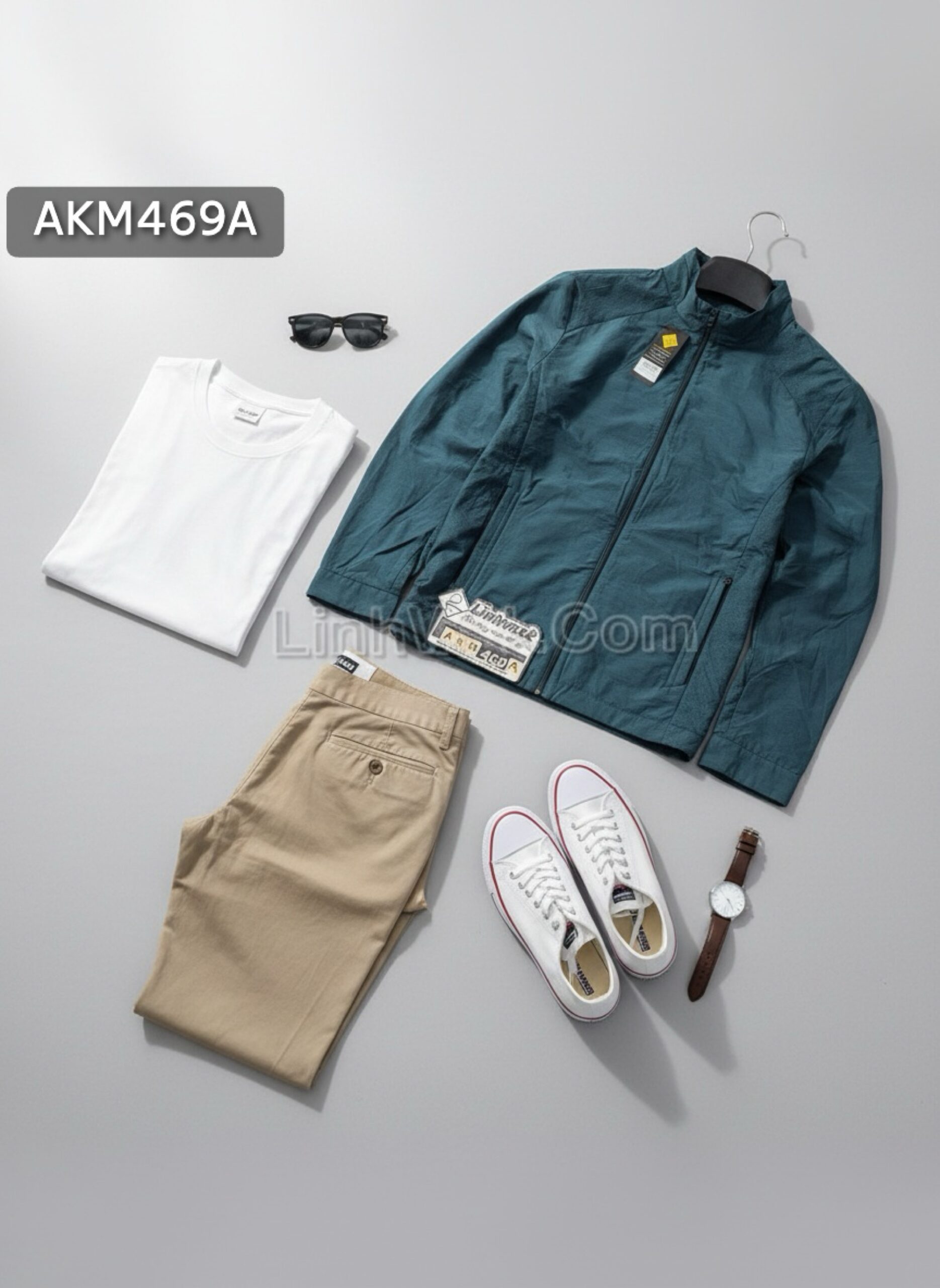 Áo khoác gió golf xanh rêu 1 lớp