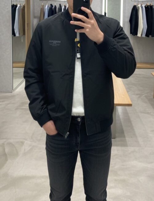 Áo gió bomber nam màu đen