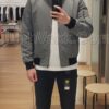 Áo bomber nam xuất Hàn chống nước màu ghi