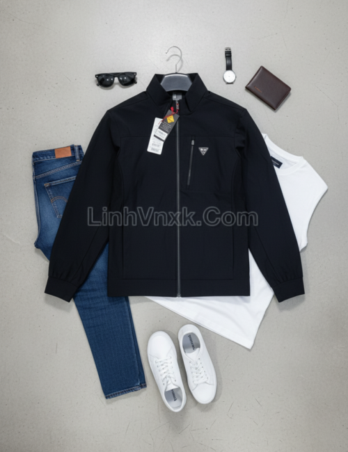 Alternative view of Áo khoác golf 1 lớp xuất Hàn màu đen sz 110