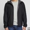 Áo khoác gió Uni 2 mặt màu đen lót cotton