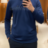 Áo polo golf dài tay Crocodile xanh navy
