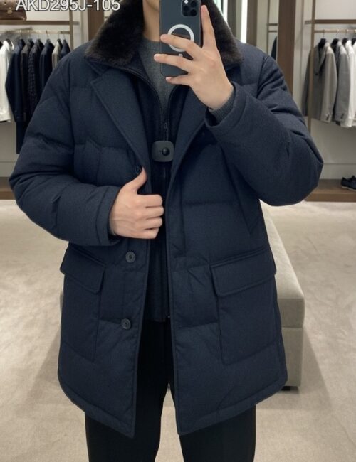 Áo khoác lông vũ nam 2in1 cổ lông (tháo rời) AKD295J sz 105