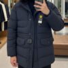 Áo khoác nam 2in1 cổ lông (tháo rời) xanh navy AKD295L sz 95