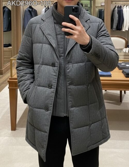 Áo măng tô nam lông vũ AKD296O size 100