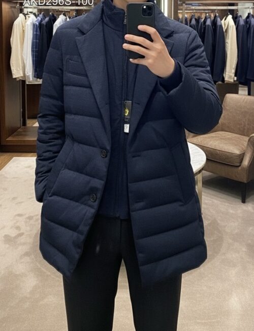 Áo măng tô nam lông vũ AKD296S size 100