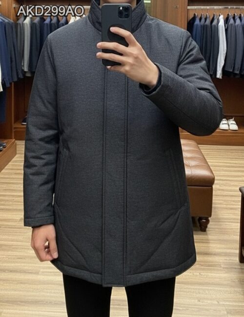 Áo măng tô chần bông xám xước AKD299AO sz 100