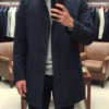 Áo măng tô chần bông navy xuất Hàn AKD299C sz 95,100,110
