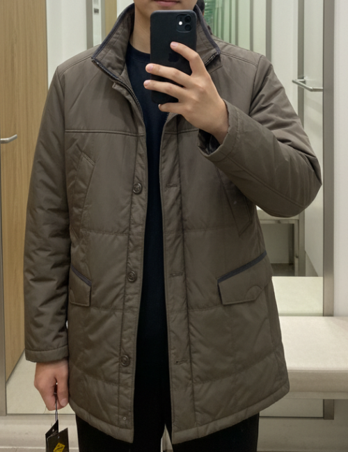 Áo măng tô chần bông màu nâu AKD299K sz 110