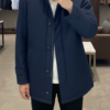 Áo măng tô chần bông navy xước xuất Hàn AKD299L sz 95