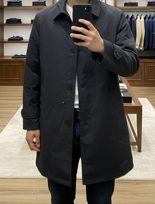 Áo măng tô chần bông màu xám AKD299S sz 105