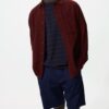 Sơ mi Uni flanel regular màu đỏ mận
